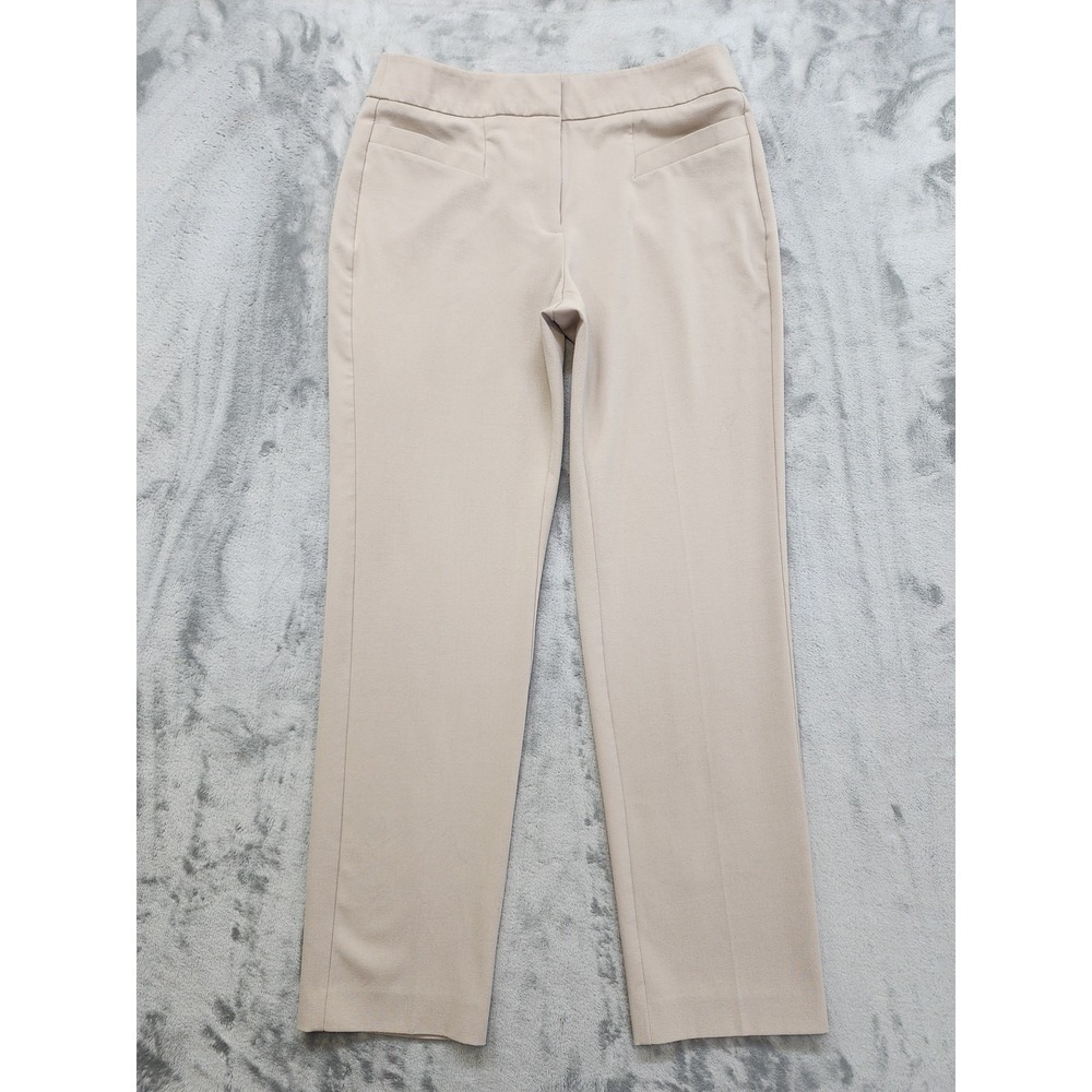 Chico's Pants Womens 00 XS/2 Beige Brigitte Slim Pull-On Ankle Slit Hem Office